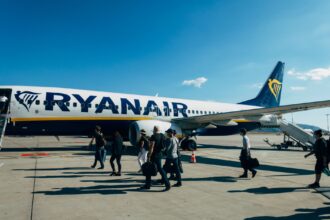 people boarding in an airplane